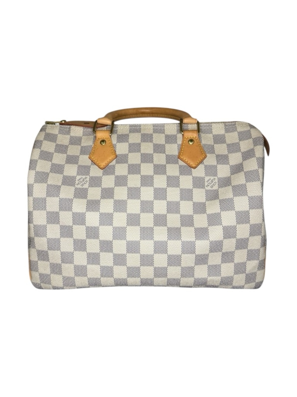 Louis Vuitton Damier Azur Speedy 30 Bag in White and Tan Excellent Condition - Picture 2 of 11